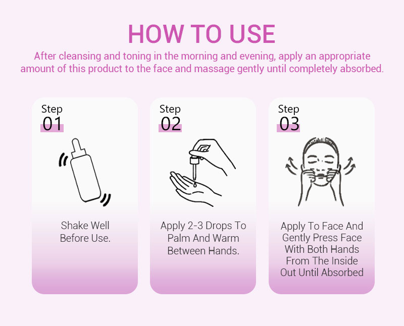 private label tranexamic acid serum pink bottle